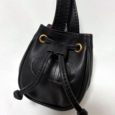 Dior Tasche schwarz Leder CD Logo geprägt Kordelzug gebraucht