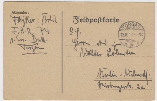 Postkarte 1918 feldpost - postkarte,