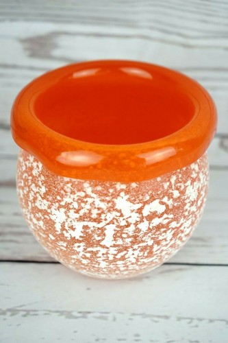 Glas vase orange frosted - glas,
