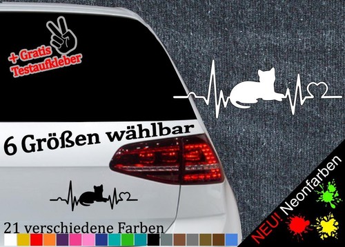 Herzschlag katze aufkleber - herzschlag,