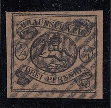 Braunschweig, Mi.Nr. 4  Freim. Wappen im Oval (1/4) gestempelt