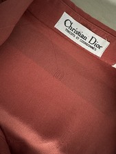 CHRISTIAN DIOR BLUSE STRICKEN UND KOORDINIERT-SEIDE-KORALLE TERRACOTTA-VINTAGE-44