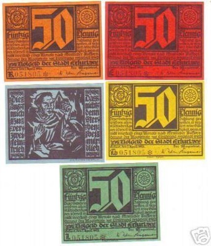 Banknoten notgeld stadt - 5,