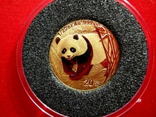 China 2002, WWF Panda 20 Yuan 1/20oz Gold, UNC (10029)