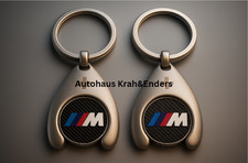 2x BMW M Perfomance Carbon Motorsport Schlüsselanhänger Einkaufschip Keyring