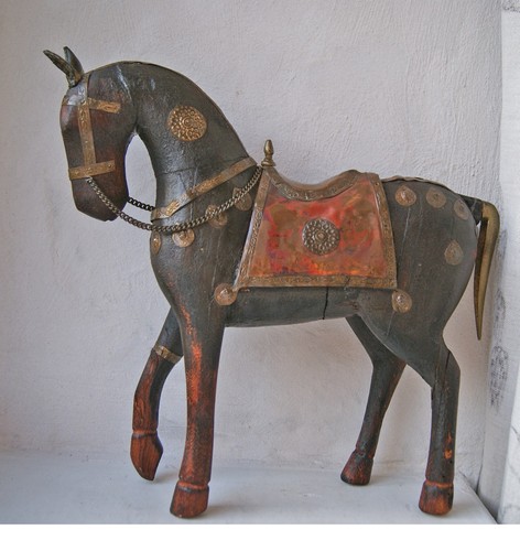 Marwari holzpferd mit - holzpferd,