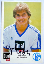 Olaf Thon FC Schalke 04 handsignierte Autogrammkarte Saison 1987-88 ULTRA SELTEN