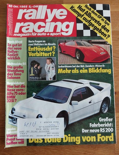 Rallye racing 1985 - racing, 10/1985