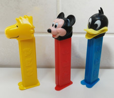 3 PEZ Spender alt Micky Mouse Daffy Duck Woodstock Peanuts Disney Warner Vintage