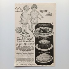 1931 Dr. Oetker Pudding Bielefeld Werbeanzeige Werbung Reklame Print Ad