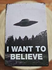 🍀 Blechschild I want to believe Akte X X Files Design Tin Sign