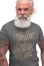 Biker Shirt Live to Ride T-Shirt Rocker Bike Motorrad High Quality