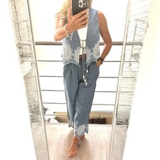 Jeans Denim Zweiteiler Set