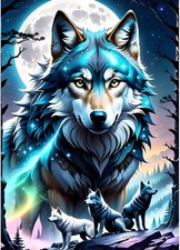Diamond Painting Wolf Wolfsrudel  Bastelkunst Mosaik     40  x 30 cm Bilder Set