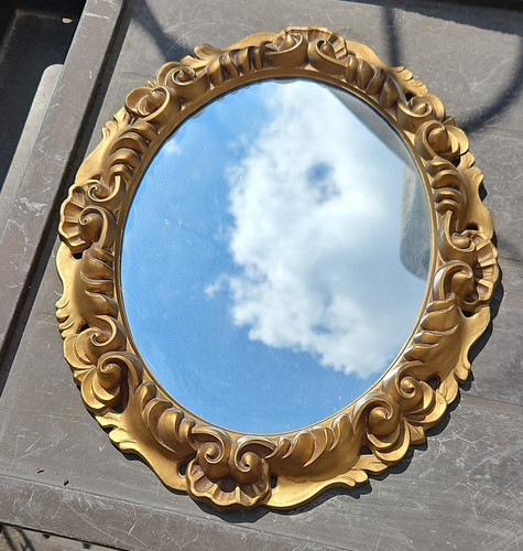Ovaler wandspiegel gold mit - ovaler,
