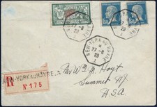 Katapult Frankreich 1929 Ile de France Seepost Reko-Brief USA Catapult / 667