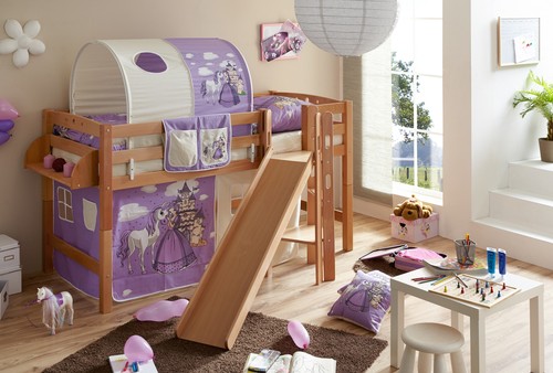 Ticaa hochbett mit rutsche - mit,