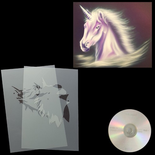 Schablone einhornkopf airbrush - schablone,