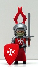 ROTER MALTESER SCHWERER RITTER PLAYMOBIL zu Claymore Rock Crusader Custom RAR !