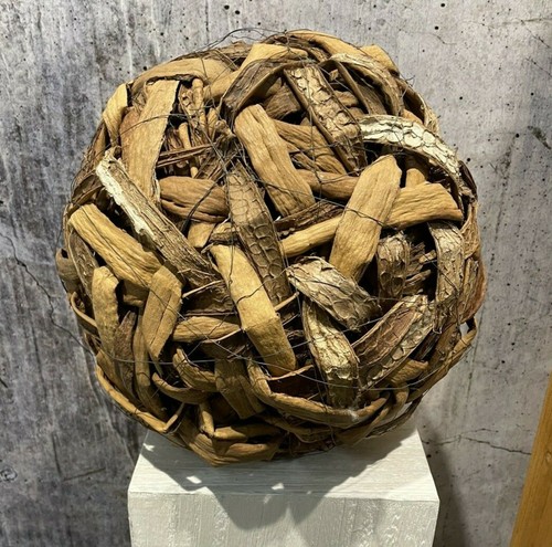 Deko kugel holz blätter - deko-kugel,