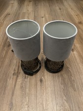 2er Set Nachttischlampen grau