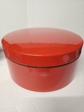 Wesco Brotkasten Plätzchendose Aufbewahrung Blechdose rund rot Retro 22cm