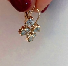 Blautopas Ohrhänger 585 Gelbgold 14Kt