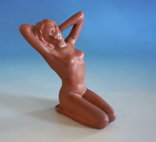 Vintage Gmundner Keramik Figur Akt Mädchen Frau sitzend Austria Wien (0225-024)