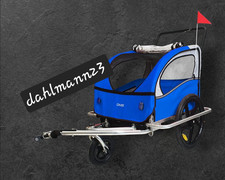 DMS Fahrradanhänger 2in1 Kinderanhänger Jogger Radanhänger Fahrrad Anhänger blau