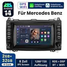 Autoradio Für Mercedes Benz W245 W169 A B Klasse GPS NAVI Android 14 Carplay DAB