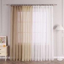 Transparent Gardinen Vorhang Kräuselband Voile Vorhänge Unifarbe Fensterstores