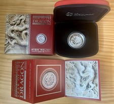 1oz Silber PP Drache Lunar II 2012 High Relief Top Zustand