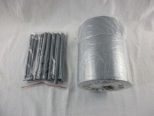 35m PVC Sichtschutz Windschutz inkl 30 Befestigungsclips, grau