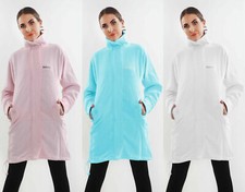 Damen Promi inspiriert Trichterkragen Fleece Bench Stil Long Jacke Long Top