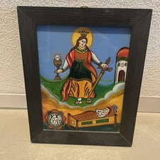 Hinterglasbild heilige Barbara