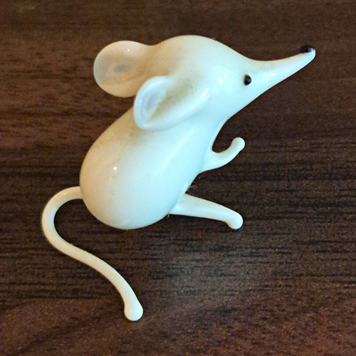 Maus tierfigur weiß - "maus",