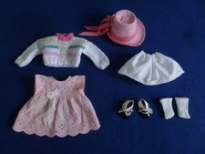 Puppenkleidung alt Konvolut Hut Jacke Kleid Unterrock Schuhe Socken Puppe 28 cm