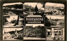 AK GRUSS AUS OBERSCHLESIEN ROSENBERG HUNGERTURM + HERNLESBRUNN 8 BILD 1920