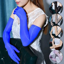 Lange Ölglanz-Handschuhe Für