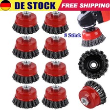 8x Topfbürsten Winkelschleifer M14 Rund Drahtbürste Für Flex Bohrmaschine NEU
