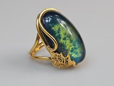 Blauer Bernsteinring