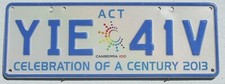 Australien Capital Territory Australia Auto Nummernschild ACT Canberra 