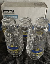 5 x Glas-Bierkrug mit Henkel