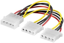 PC Y Stromkabel Adapter Molex Kabel 5,25 Stecker 2x Buchse 4Pin Festplatte 50684