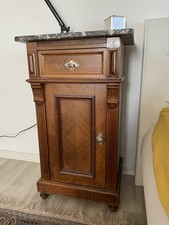 2xNachtschrank/Nachttisch/Gründerzeit/Marmor/Holz/alt