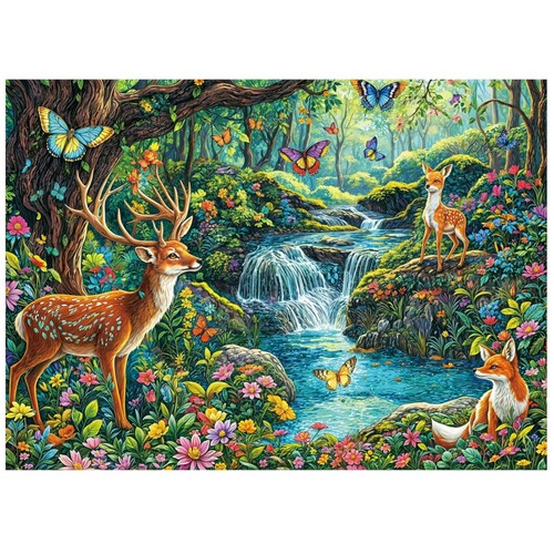Puzzle 1000 teile waldhirsch - teile,