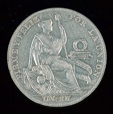 Silbermünze, Peru, 1934, 1 Sol,  sehr schön bis vorzüglich