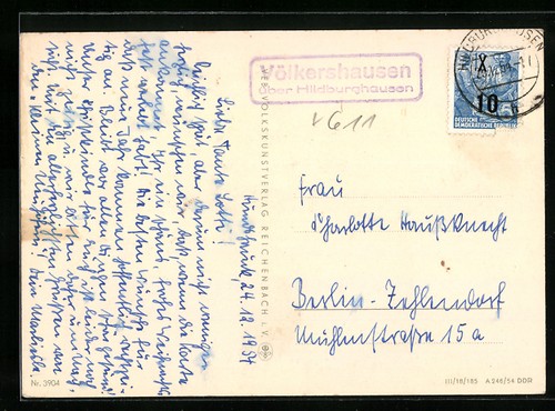Ansichtskarte landpoststempel - ansichtskarte,