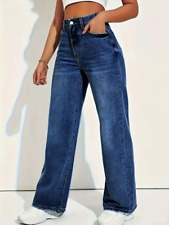 Damen Mom Jeans Stretch Schlaghose Loose Denim High Waist Bootcut Boyfriend