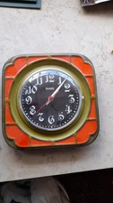  Keramik electronic Küchenuhr orange Wanduhr Vintage 60er 70er Retro